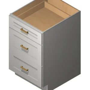 AZ-DB12 3 12 Inch 3 Drawer Pack Base Cabinet | Champagne Shaker