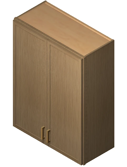 PH-W2430B Double-Door 24 Inch Wall Cabinet | Petit Oak