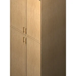 PH-WP2484B Four Door 84 Inch Tall Wall Pantry Cabinet | Petit Oak
