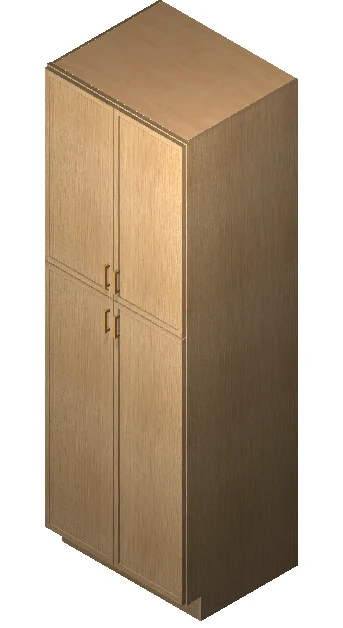 PH-WP2484B Four Door 84 Inch Tall Wall Pantry Cabinet | Petit Oak