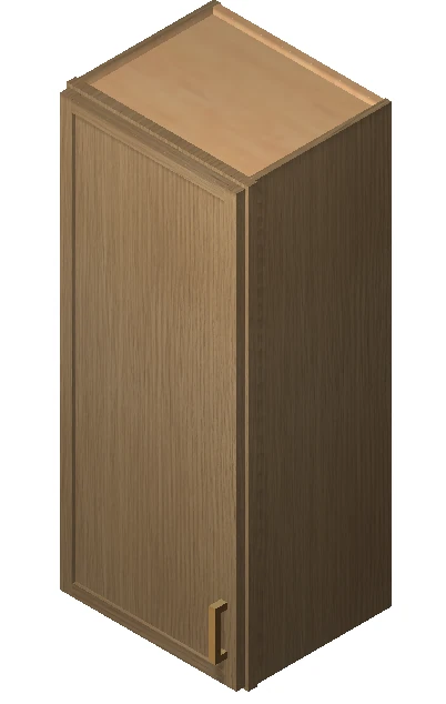PH-W1536 Single-Door 15 Inch Wall Cabinet | Petit Oak